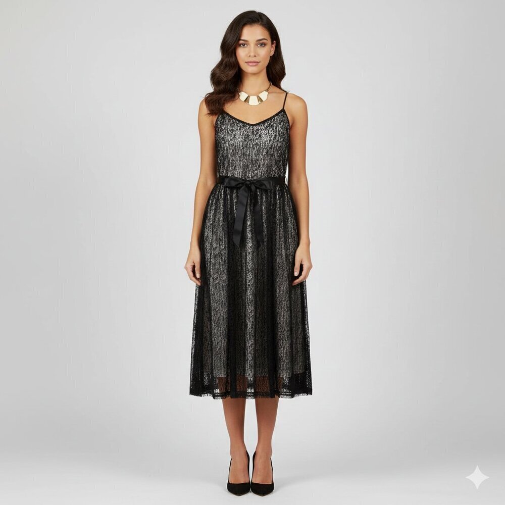 Dkny black and cream cocktail dress size 10